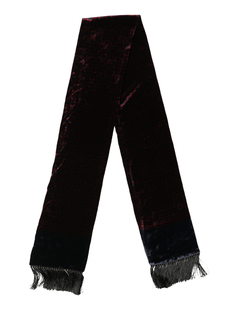 Dolce & Gabbana Black Red Rayon Geometric Pattern Fringe 140cm X 16cm  Men's Scarf