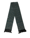 Dolce & Gabbana Green Silk Floral Pattern Fringed 135cm X 16cm  Men's Scarf