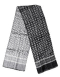 Dolce & Gabbana Black Gray Silk Bird Fringe Wrap Foulard 140cm X 23cm Men's Scarf