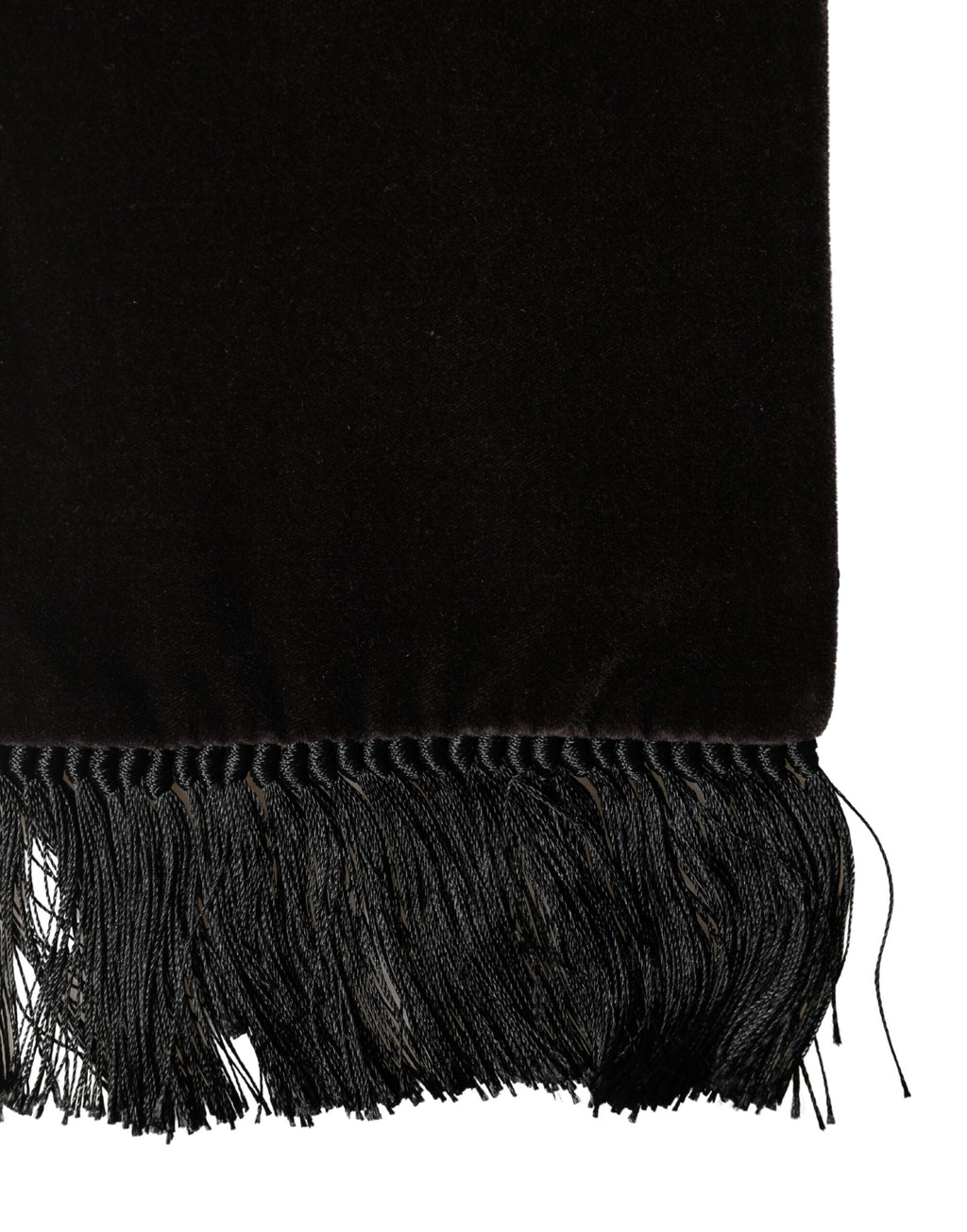 Dolce & Gabbana Black Silk Fringe Neck Wrap Foulard 139.5cm x 15.5cm Men's Scarf