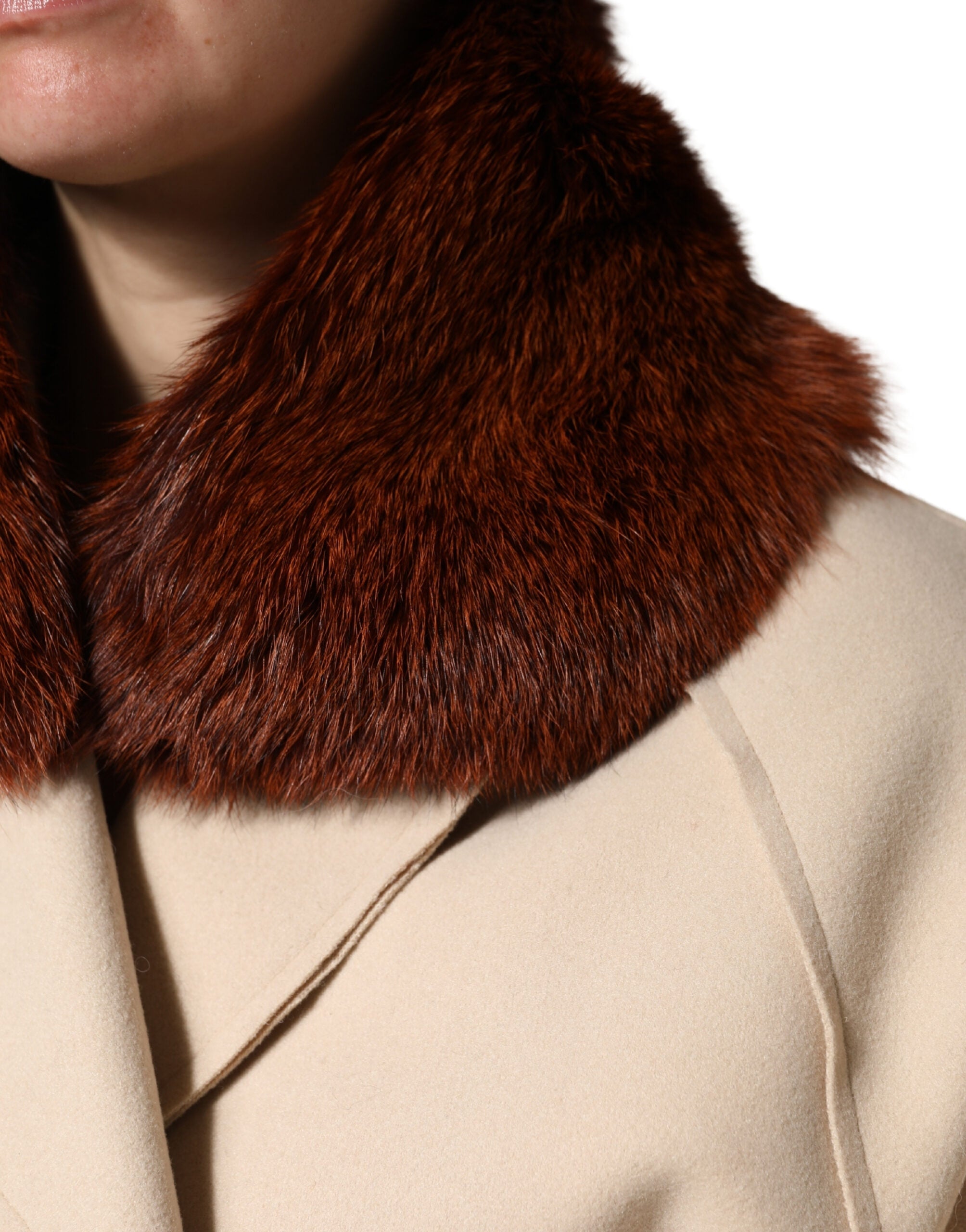 Dolce & Gabbana Brown Mink Fur Collar Women Neck Wrap 60cm x 14cm  Women's Scarf
