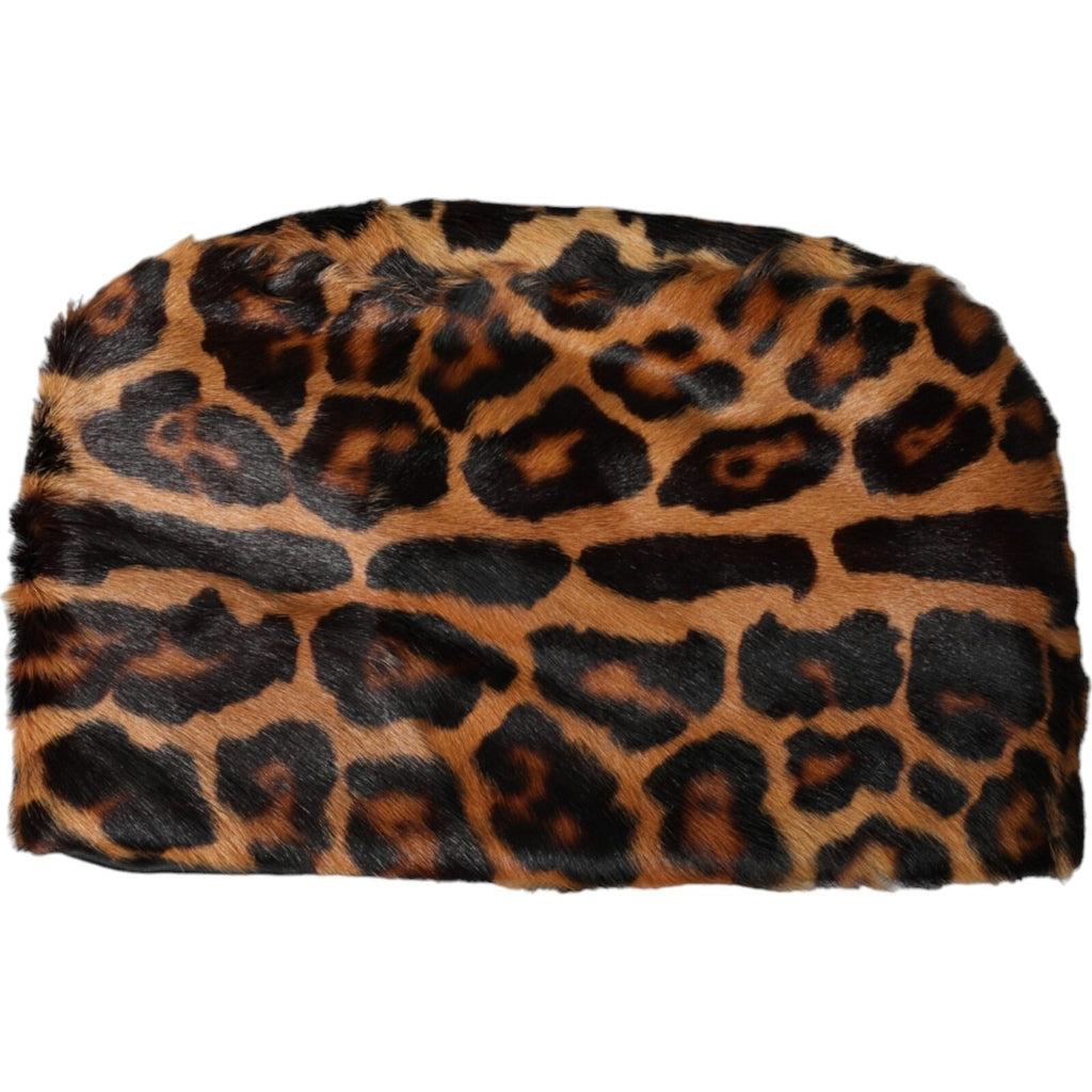 Dolce & Gabbana Brown Leopard Fur Women Bucket Capello Women's Hat