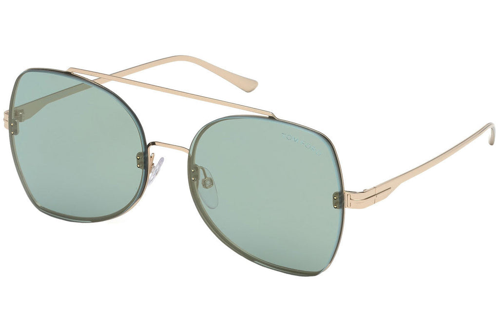 Tom Ford Gold Rectangle FT0656 28Q Sunglasses