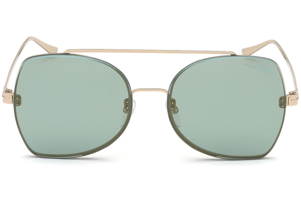 Tom Ford Gold Rectangle FT0656 28Q Sunglasses