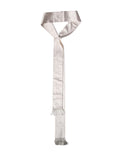 Dolce & Gabbana White Silk Satin Fringes Foulard 282cm x 10cm Men Men's Scarf
