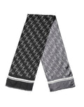 Dolce & Gabbana Black Horseshoe Silk Neck Foulard 136cm x 23cm Men Men's Scarf