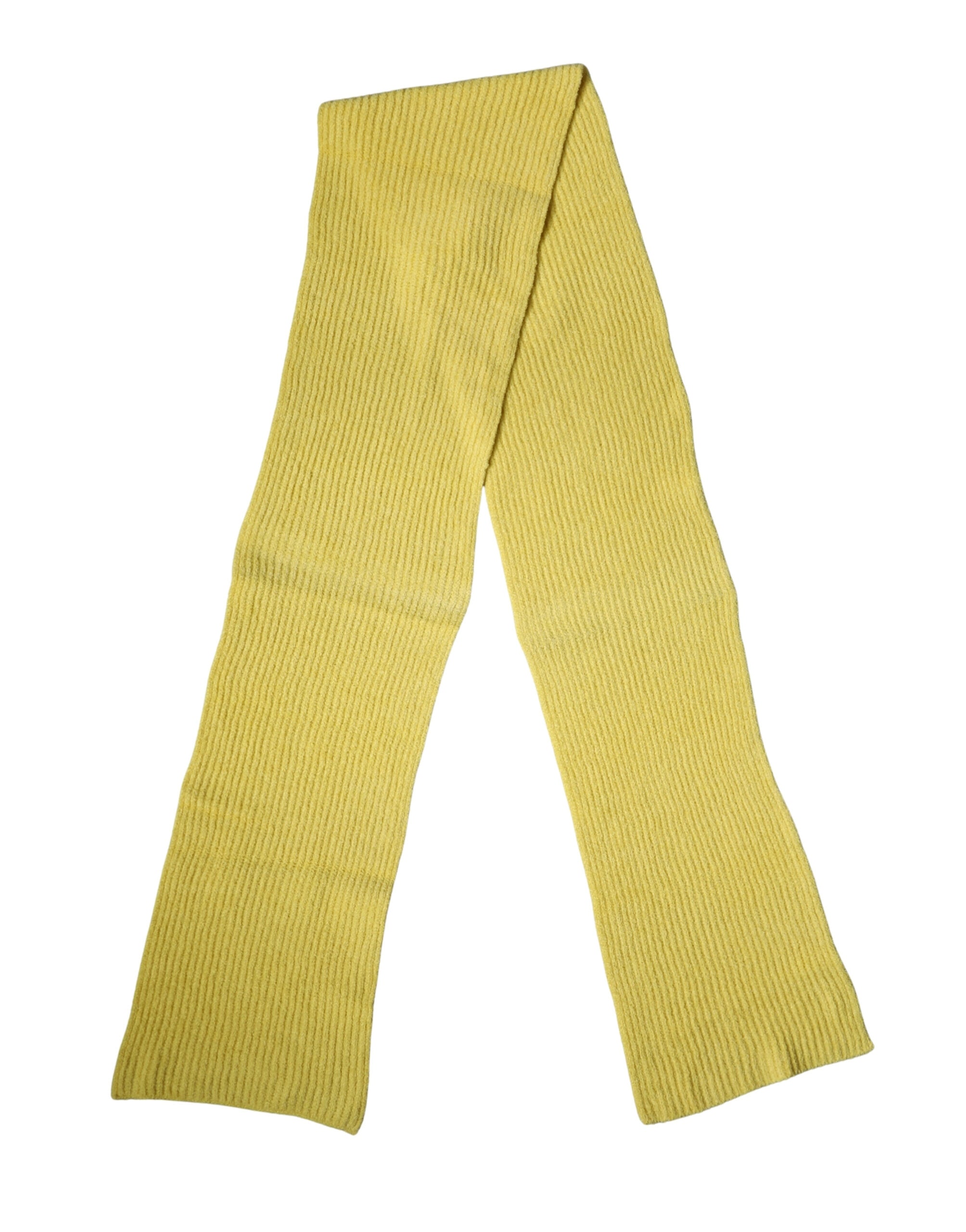 Dolce & Gabbana Yellow Cotton Knitted Neck Foulard 270cm x 31cm  Men Men's Scarf