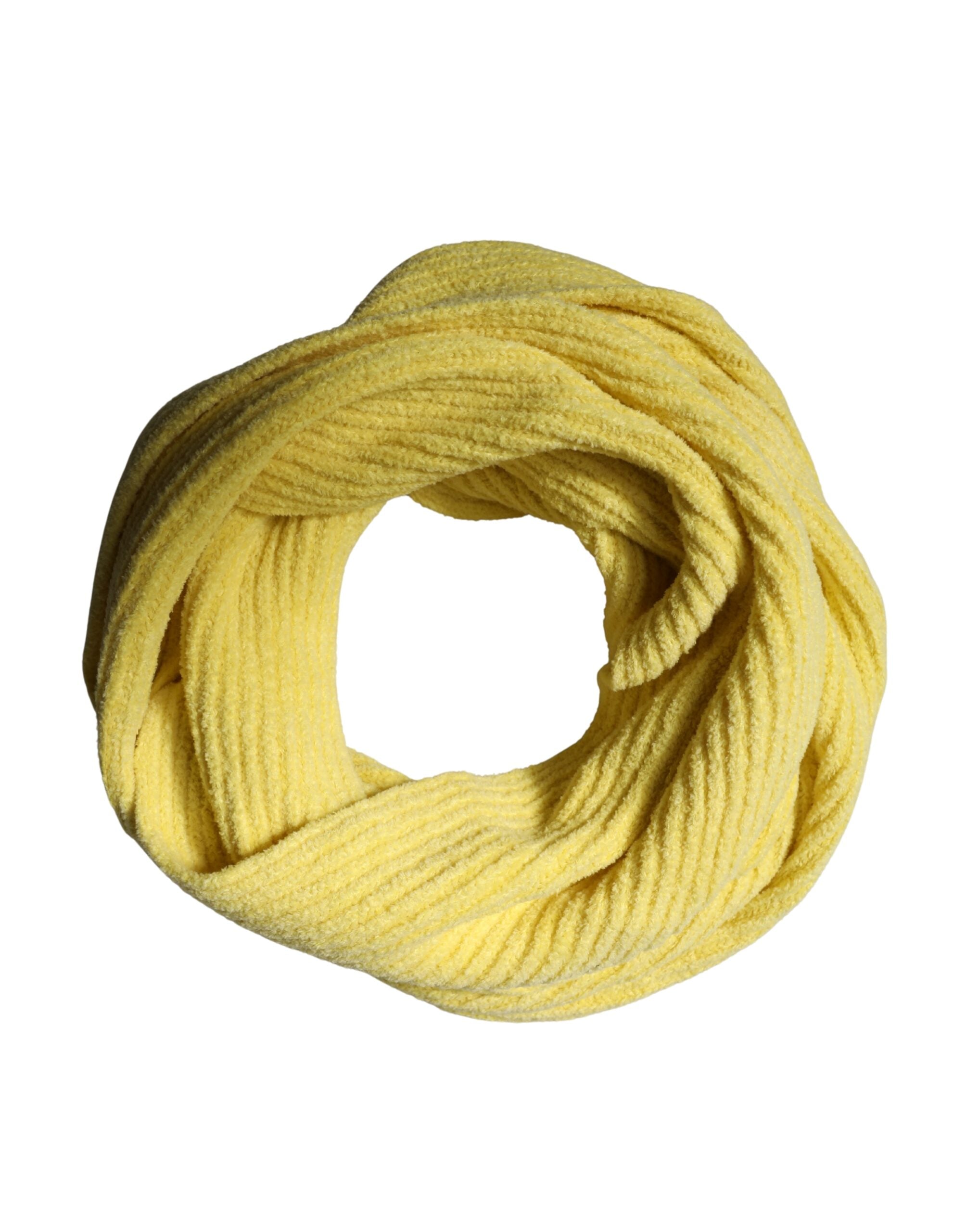 Dolce & Gabbana Yellow Cotton Knitted Neck Foulard 270cm x 31cm  Men Men's Scarf