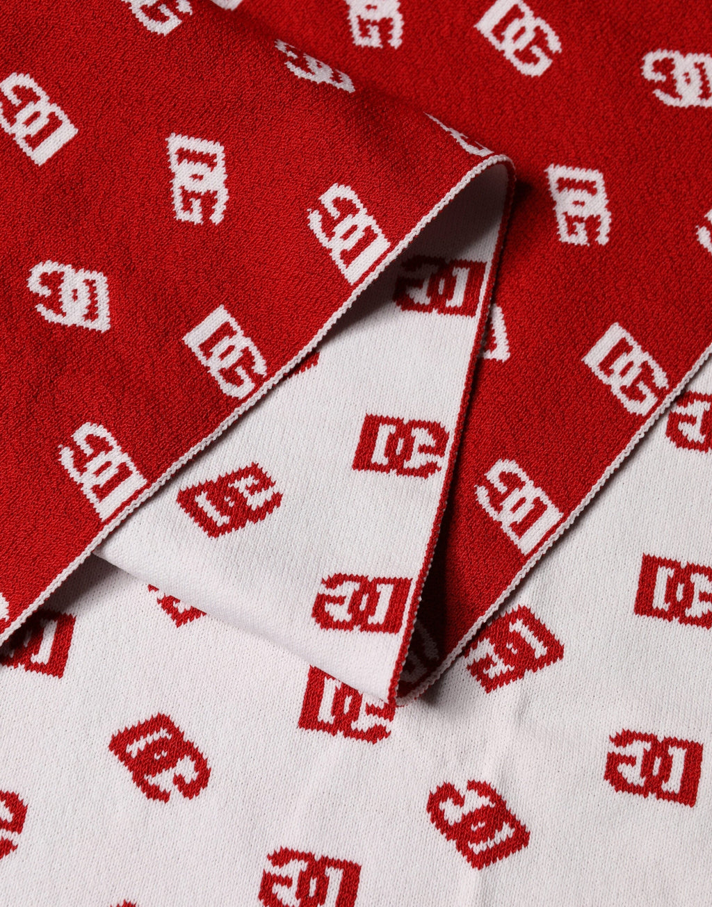 Dolce & Gabbana Red White Logo Print Foulard 201cm x 40.5cm  Men Men's Scarf