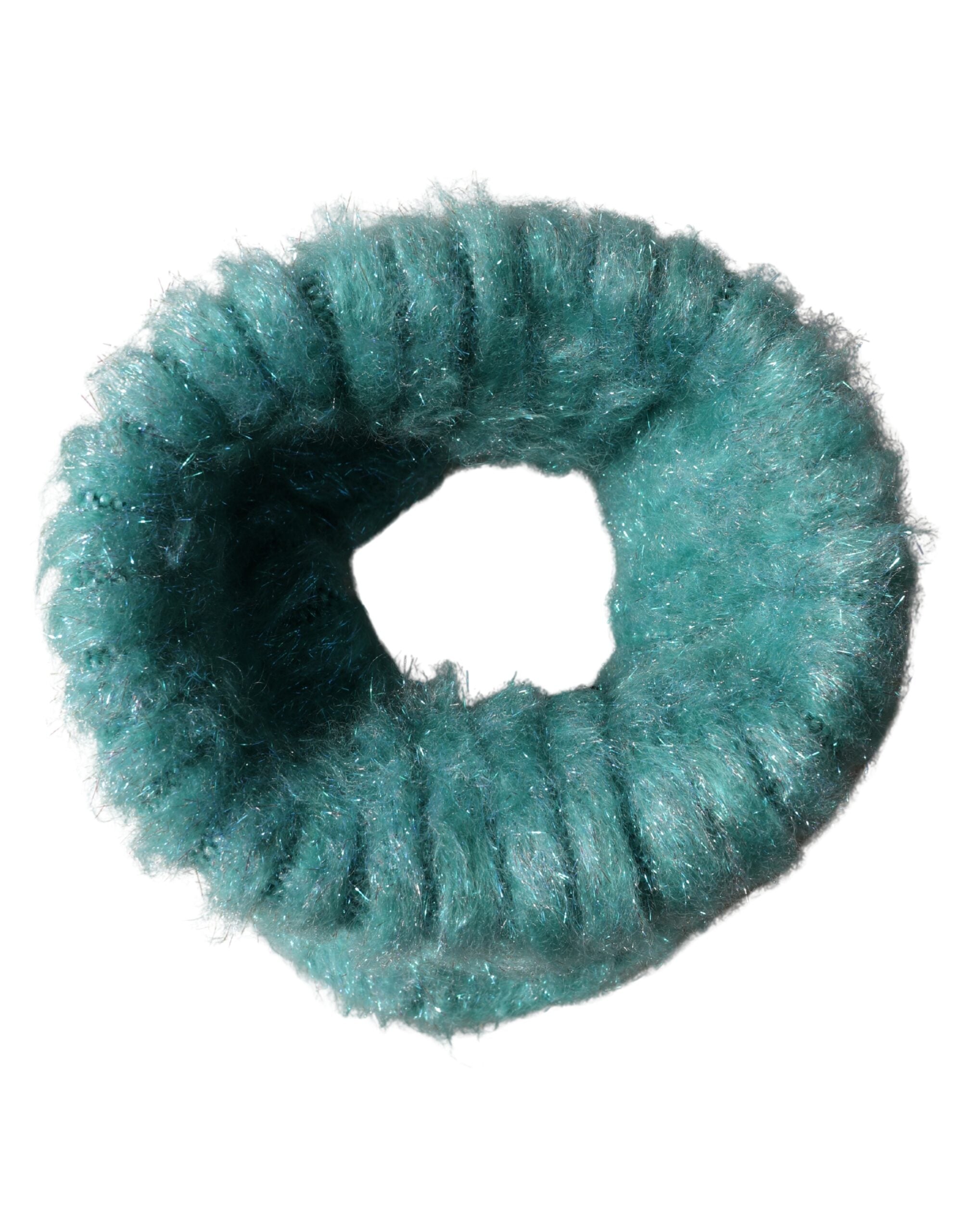 Dolce & Gabbana Teal Mohair Wool Knitted Wrap Shawl 62cm x 32.5cm Women's Scarf