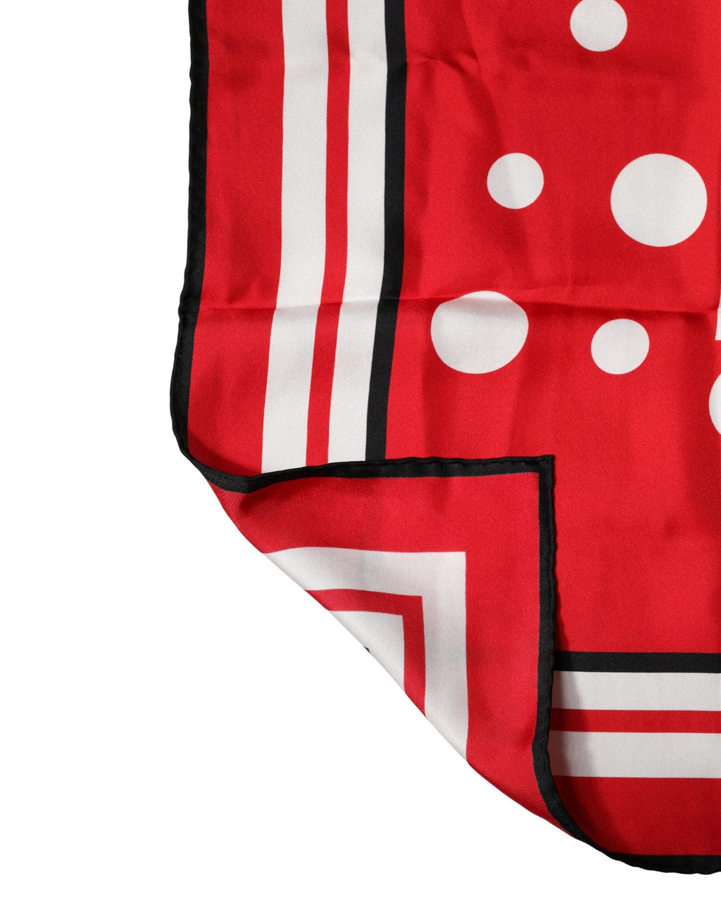 Dolce & Gabbana Red White Polka Dot Square Foulard 90cm x 88cm Women's Scarf