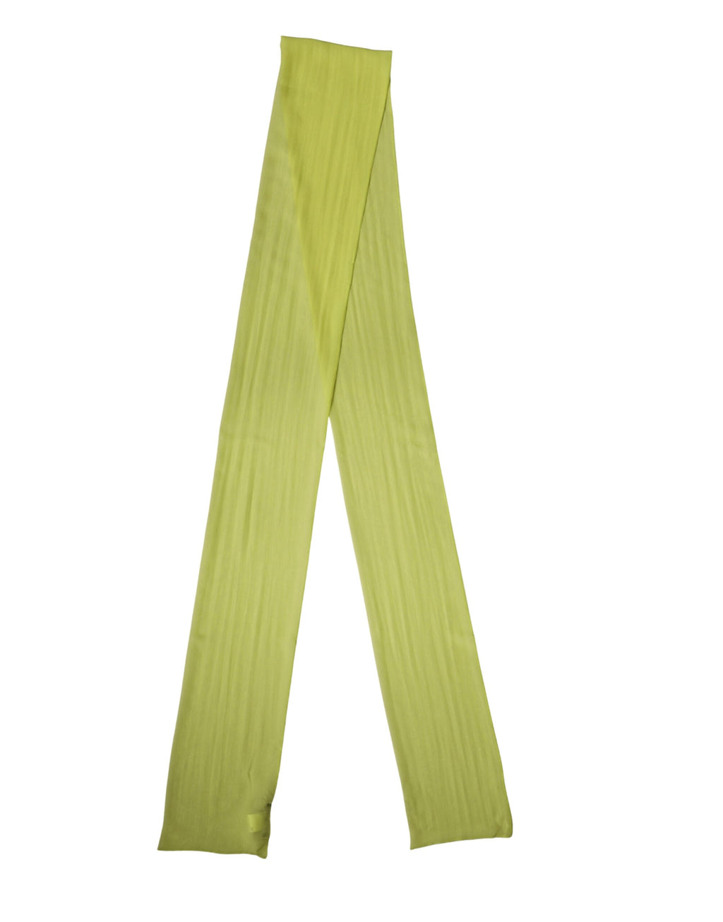 Dolce & Gabbana Yellow Green Silk Sash Foulard Stole 292cm x 19cm Women's Scarf