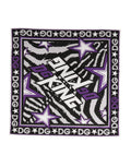 Dolce & Gabbana Black Purple DG King Cotton Foulard 51cm x 49.5cm Women's Scarf