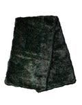 Dolce & Gabbana Black Green Stripe Fur Shawl Neck Wrap 180cm x49cm  Women's Scarf