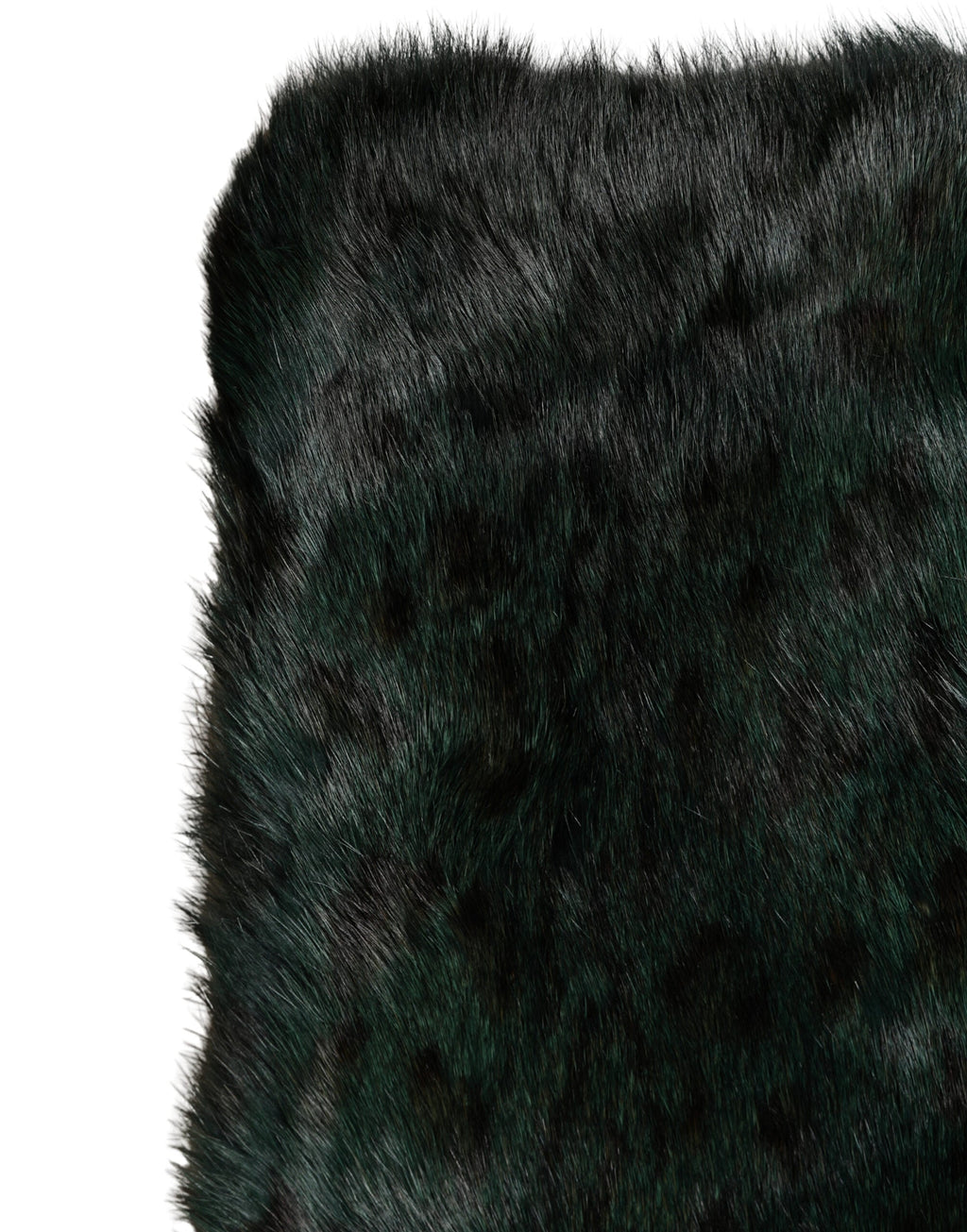 Dolce & Gabbana Black Green Stripe Fur Shawl Neck Wrap 180cm x49cm  Women's Scarf