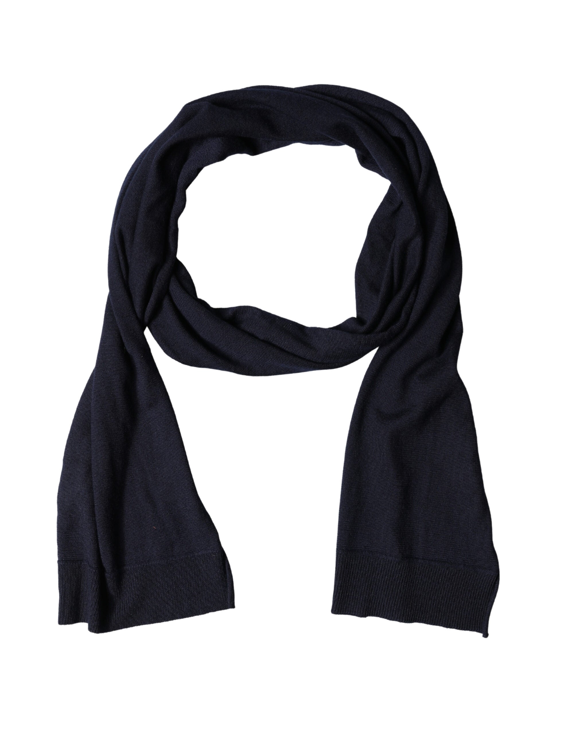 Dolce & Gabbana Black Wool Knitted Shawl Neck Wrap 200cm x 25cm  Women's Scarf