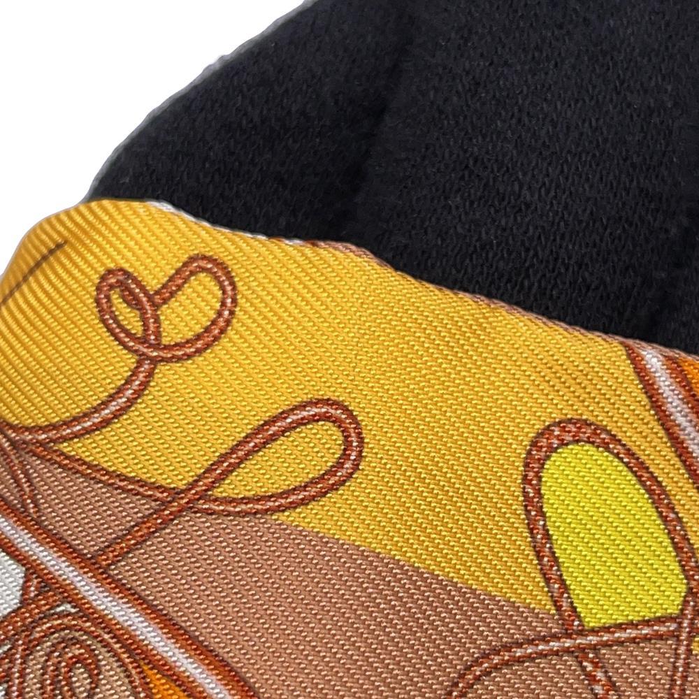 HERMES Twilly Whip Block COMP DE FOUET AU BLOC Orange/Multicolor Silk100%