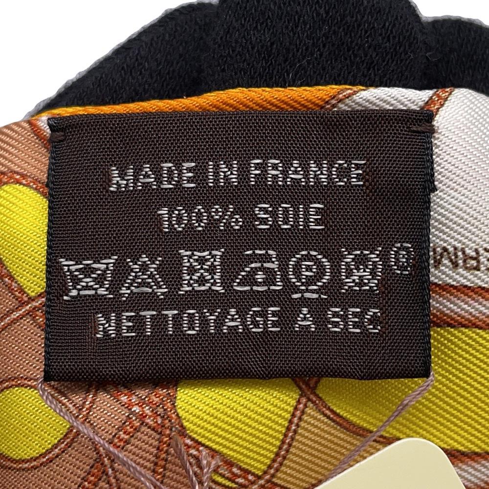 HERMES Twilly Whip Block COMP DE FOUET AU BLOC Orange/Multicolor Silk100%