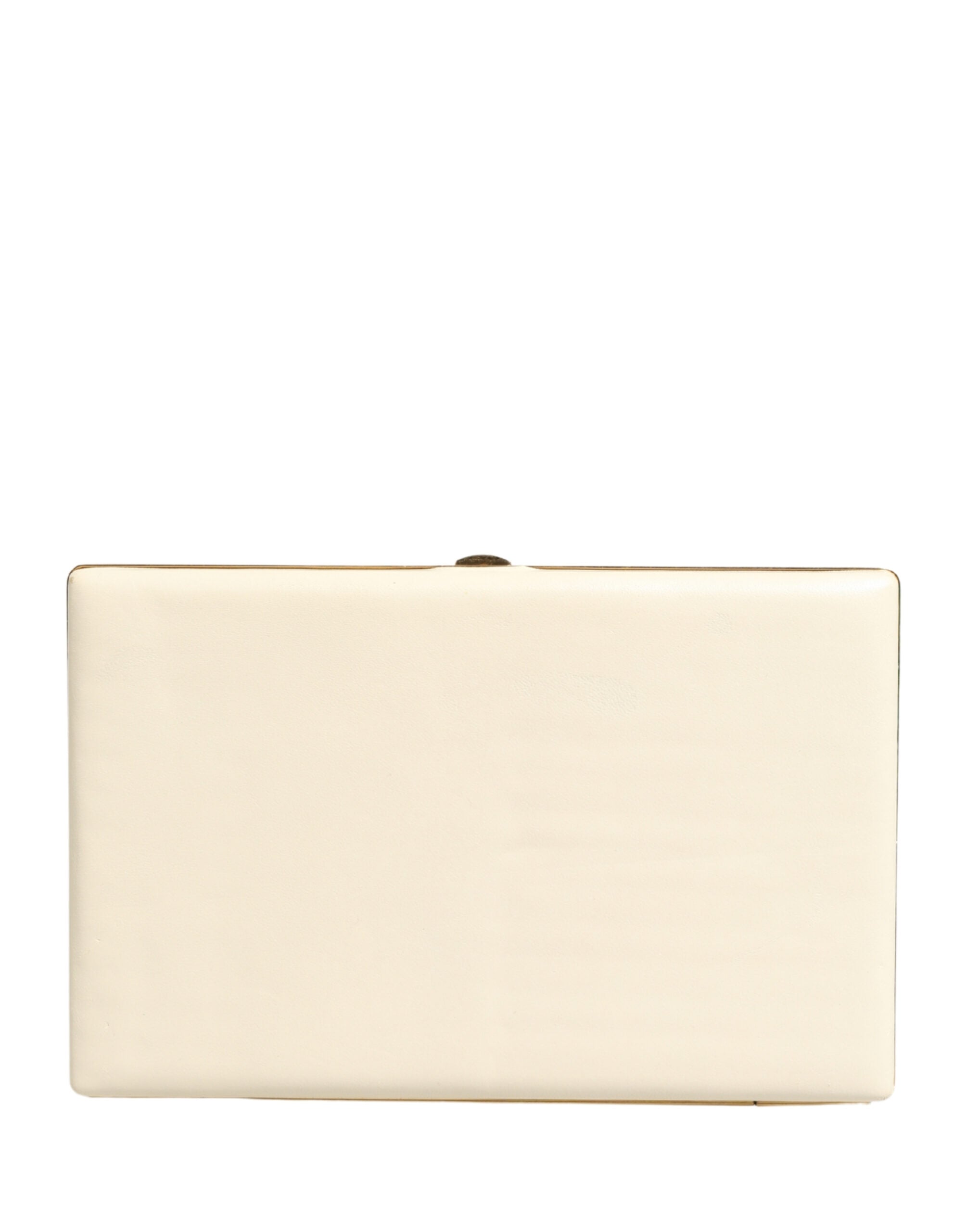 Dolce & Gabbana White Lambskin Leather Clutch Evening Women Purse Women's Bag ( )