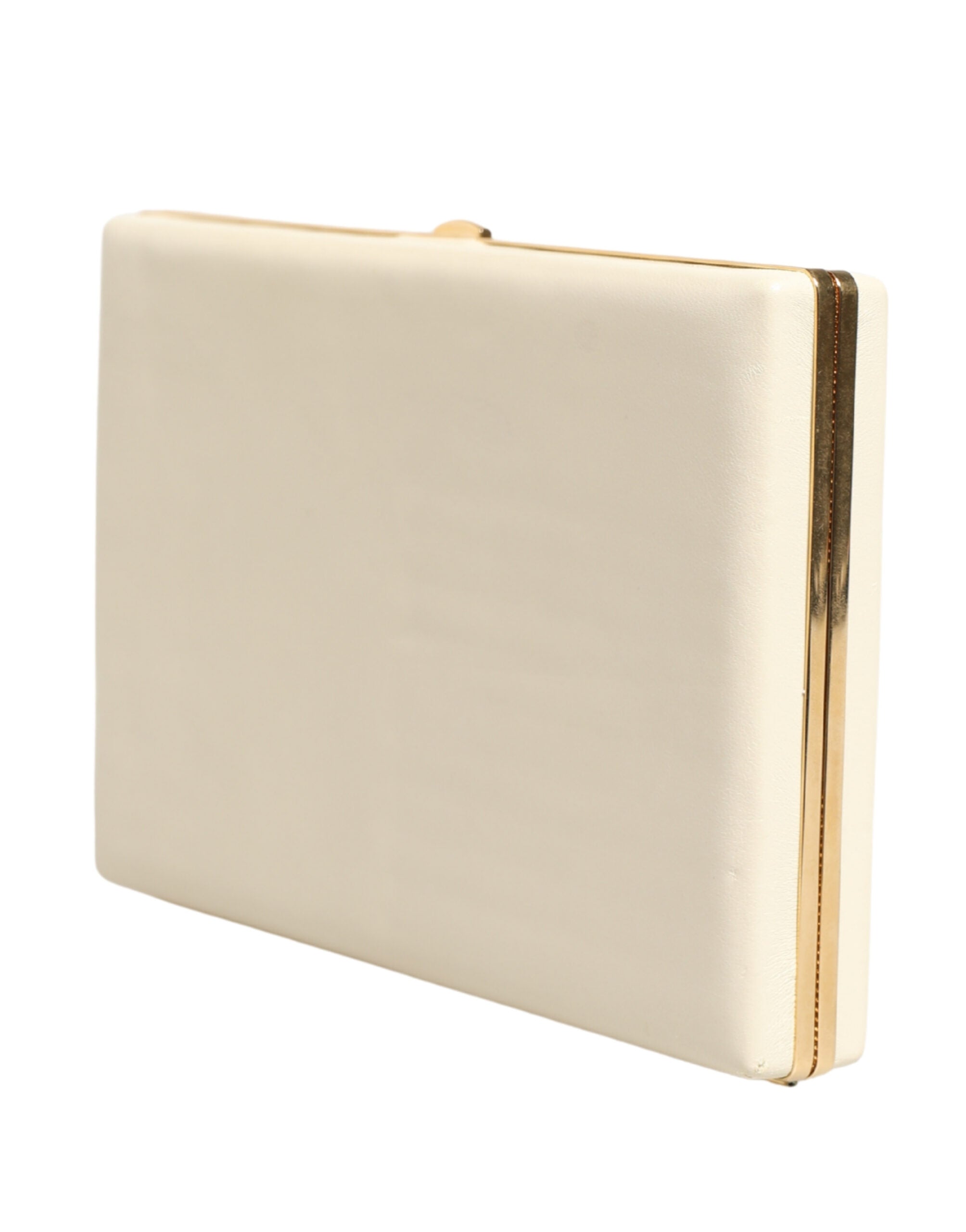 Dolce & Gabbana White Lambskin Leather Clutch Evening Women Purse Women's Bag ( )