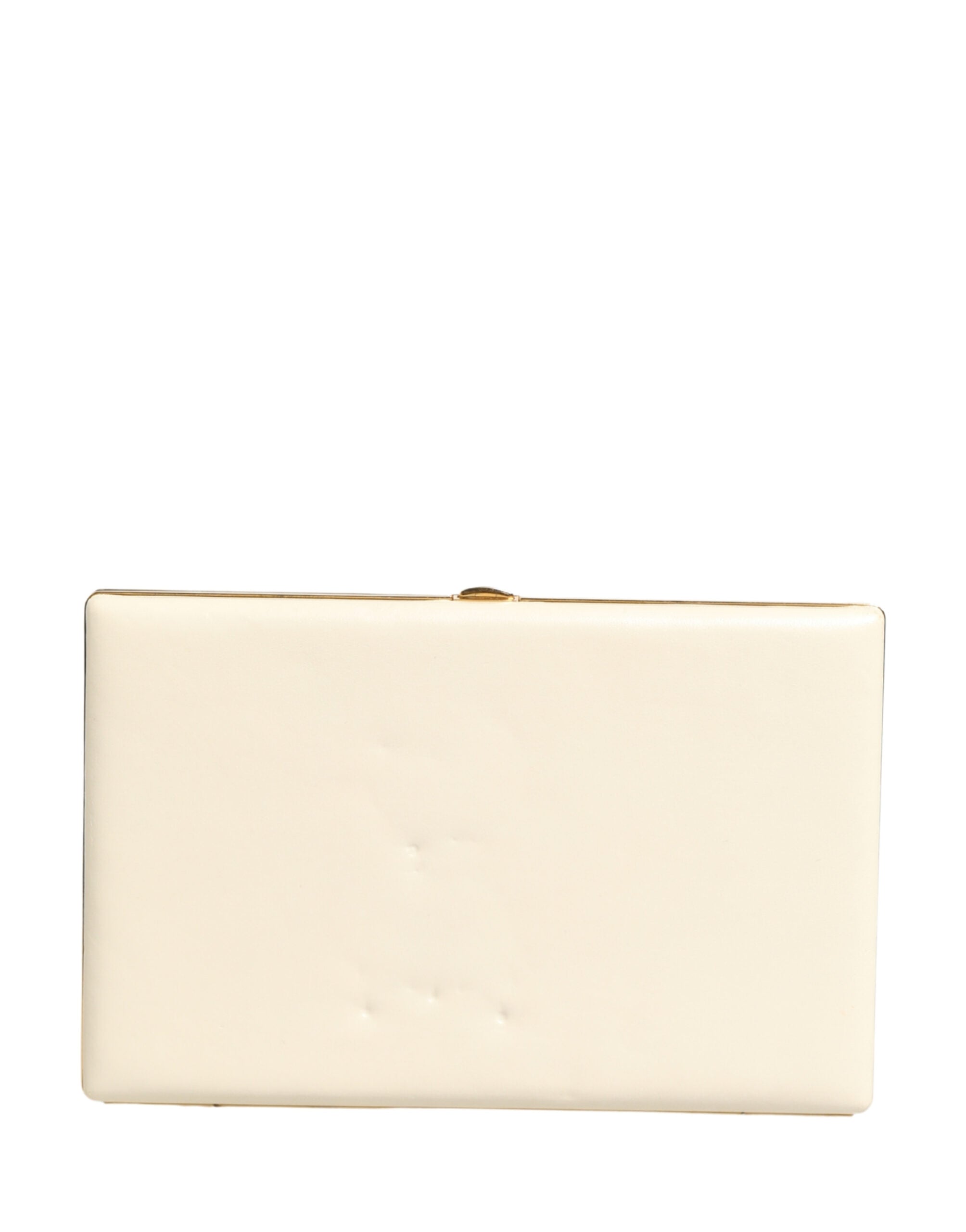 Dolce & Gabbana White Lambskin Leather Clutch Evening Women Purse Women's Bag ( )