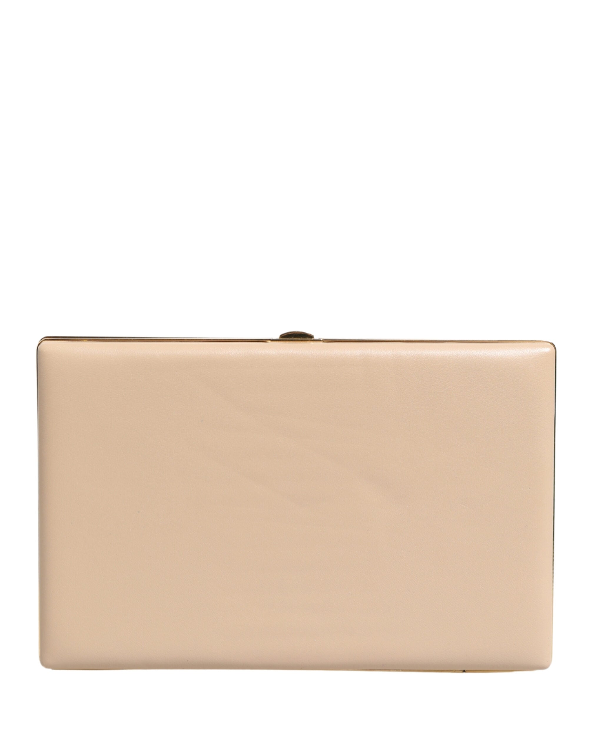 Dolce & Gabbana Beige Lambskin Leather Clutch Evening Women Purse Women's Bag ( )