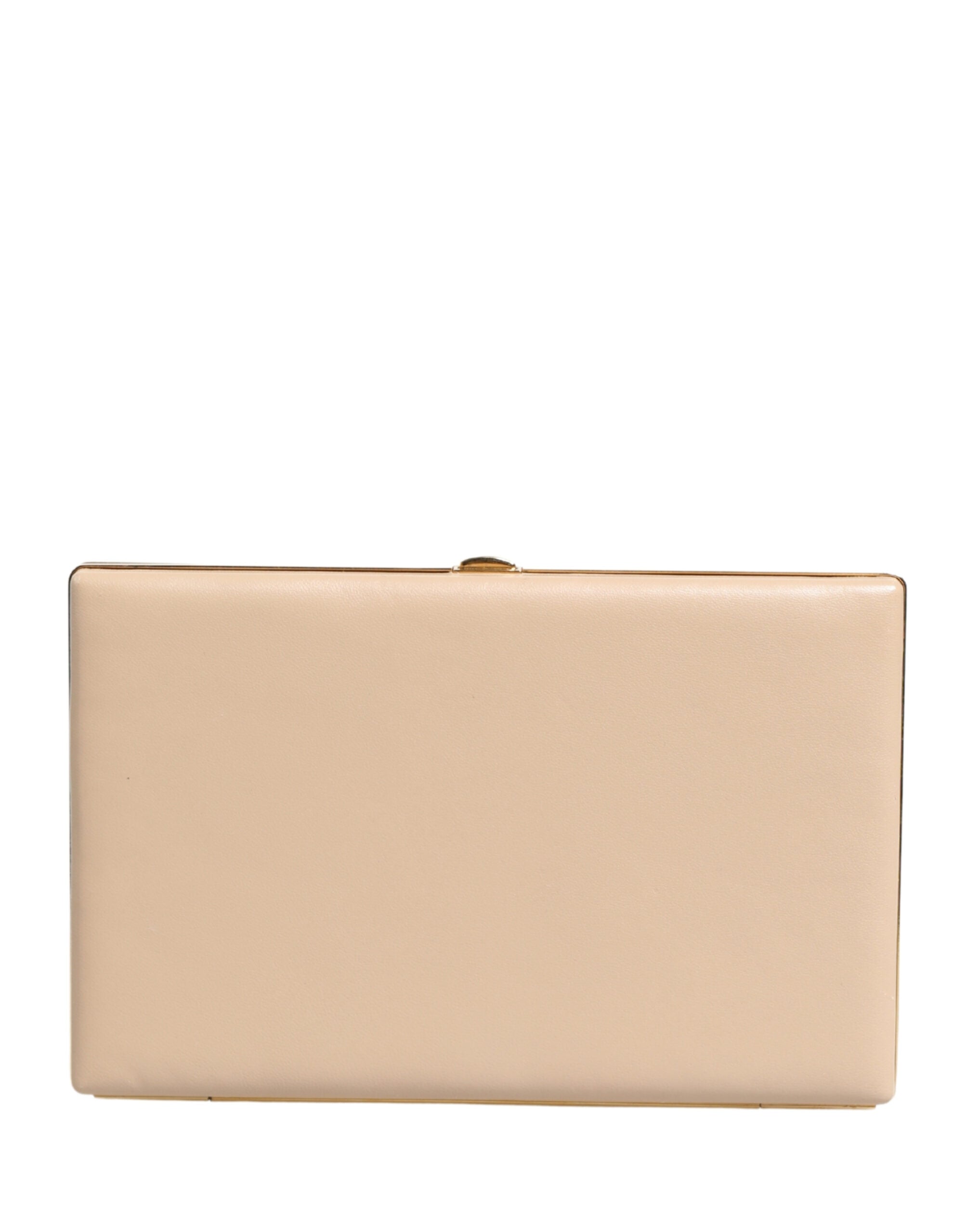 Dolce & Gabbana Beige Lambskin Leather Clutch Evening Women Purse Women's Bag ( )