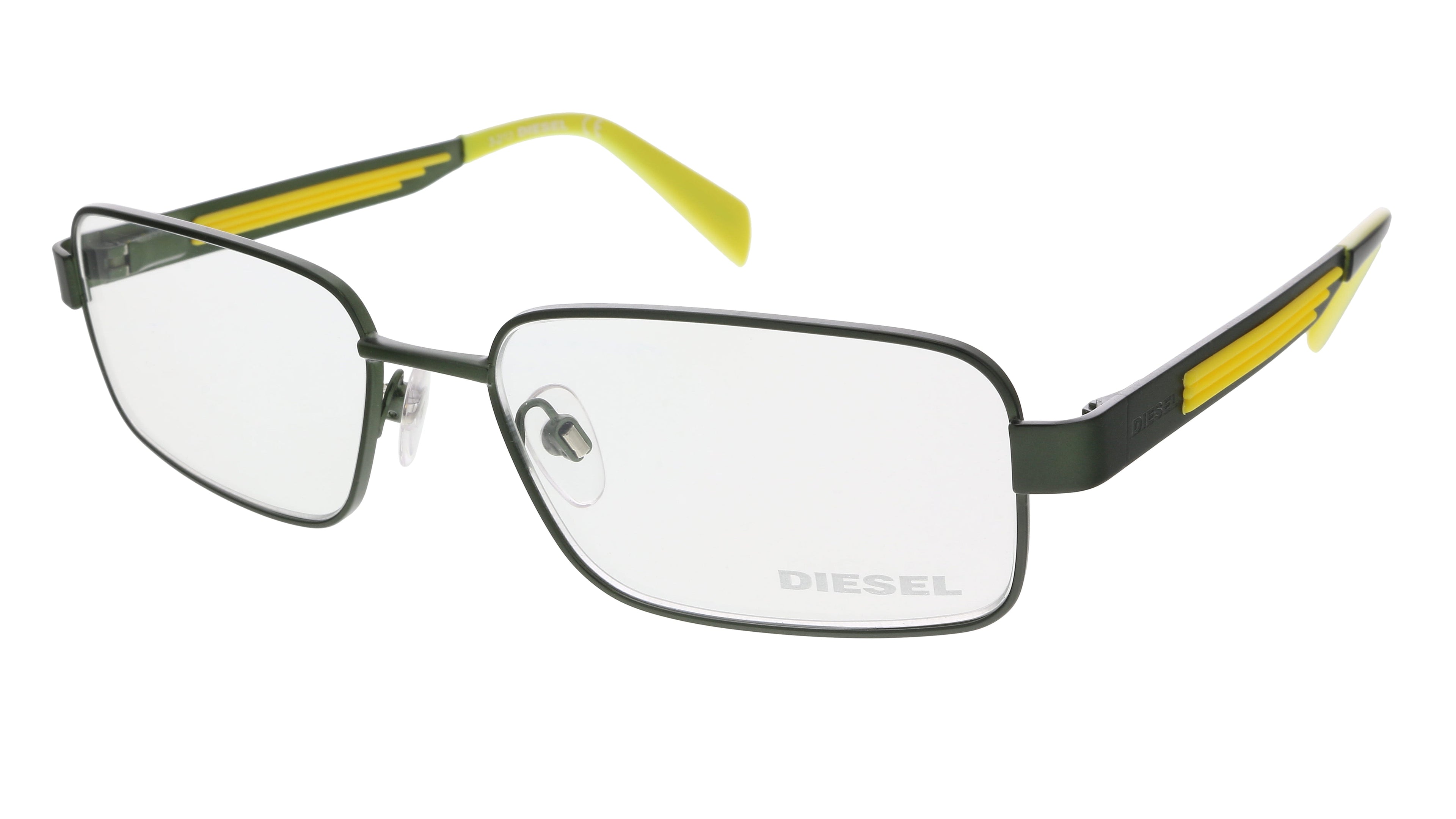 Diesel Black Yellow Rectangle DL5051 097 Eyeglasses