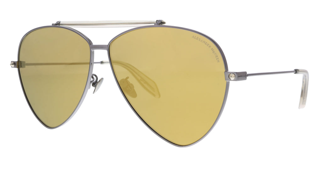 Alexander McQueen Ruthenium Aviator AM0058S 003 Sunglasses