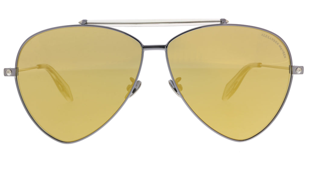 Alexander McQueen Ruthenium Aviator AM0058S 003 Sunglasses