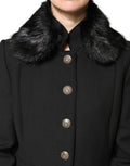 Dolce & Gabbana Black Fur Shawl Neck Wrap Cover Collar Women's Scarf