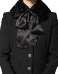Dolce & Gabbana Black Lamb Fur Women Neck Warmer Winter Women's Scarf
