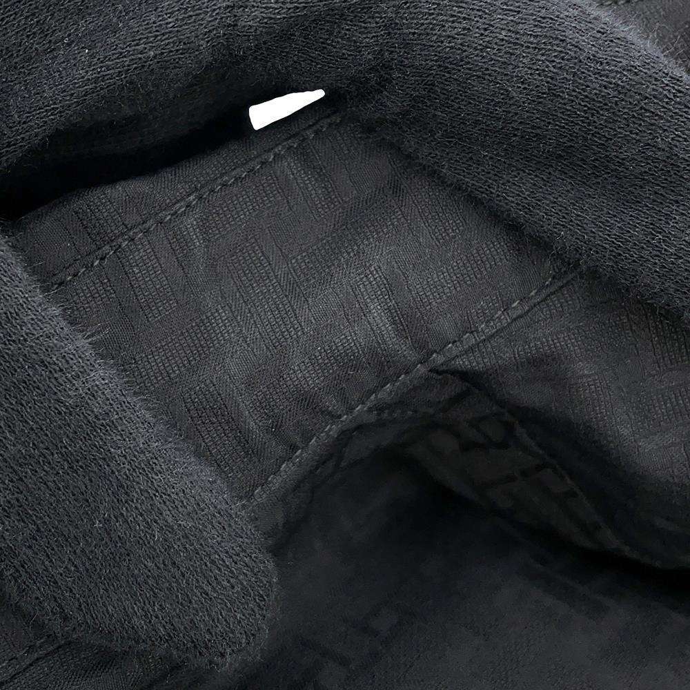 HERMES Zip-up Dress Mosaique motif Size 40 Black Cotton100%