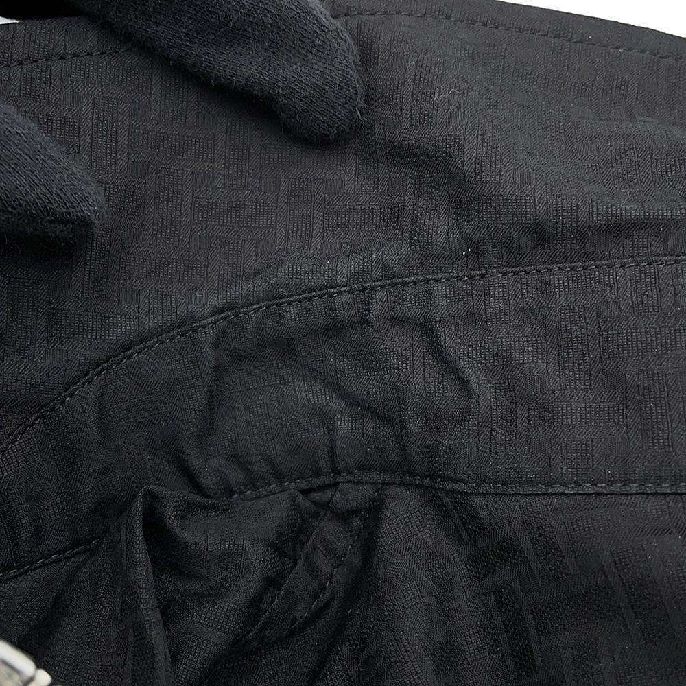 HERMES Zip-up Dress Mosaique motif Size 40 Black Cotton100%