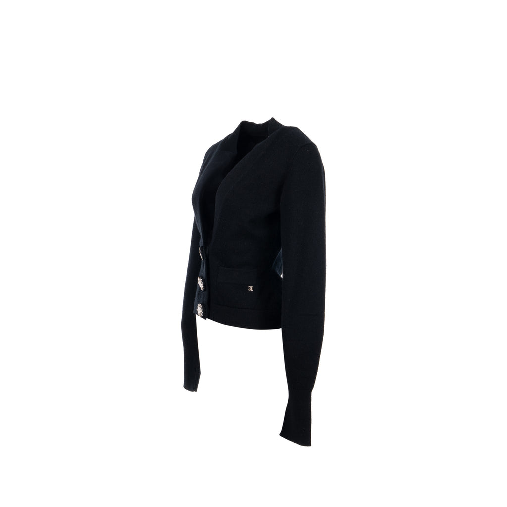 Chanel Size 34 22A Cardigan Cashmere Black