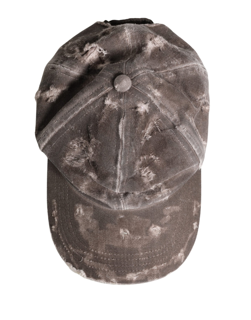 Dolce & Gabbana Men Brown Cotton Distressed Baseball Capello Men's Hat