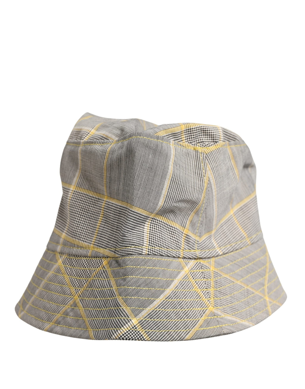 Dolce & Gabbana Men Gray Checkered Bucket Fisherman Capello Men's Hat