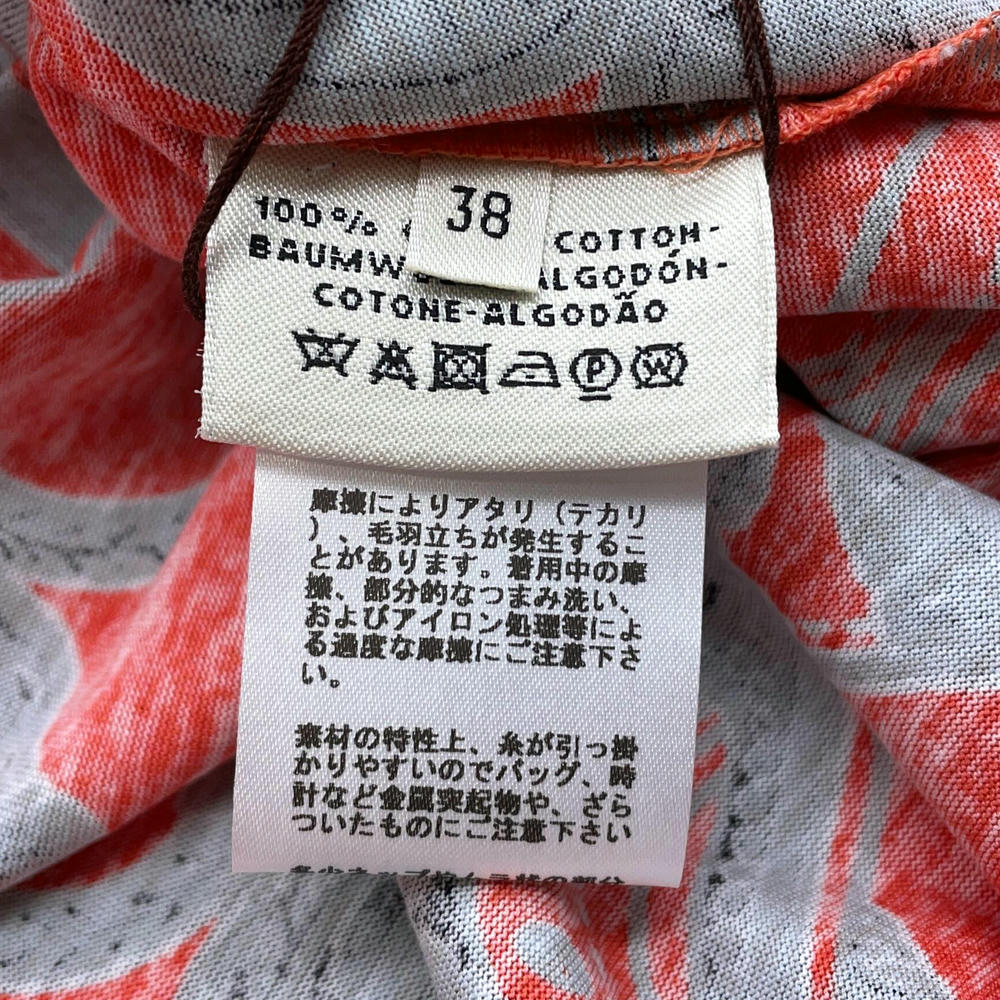 HERMES All-over print T-shirt Size 38 Orange/Gray Cotton100%