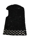 Dolce & Gabbana Black Wool Crystal Embellished Balaclava Women's Hat