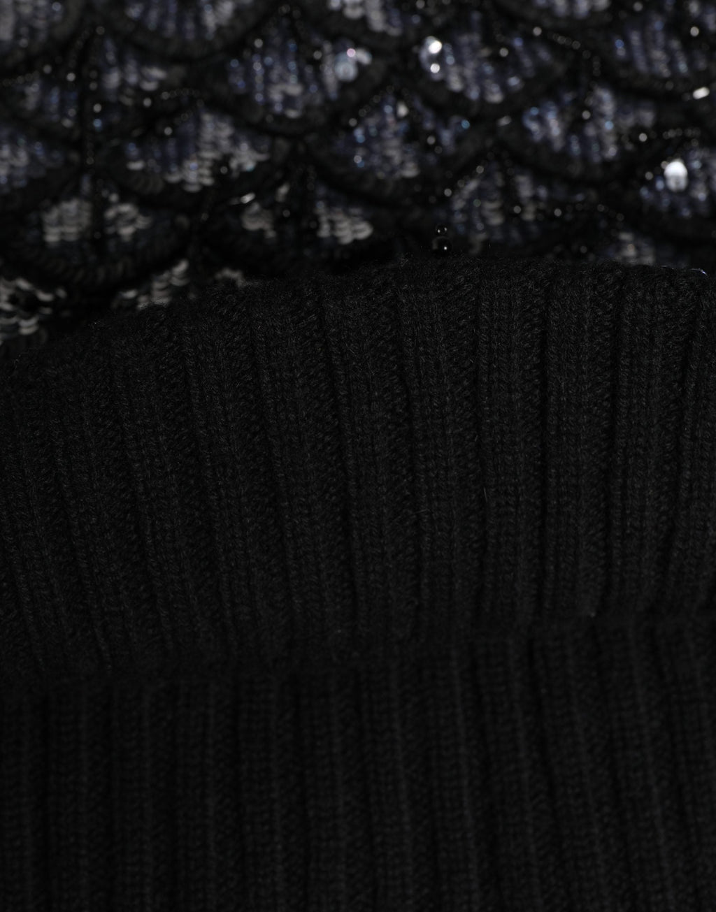 Dolce & Gabbana Black Wool Crystal Embellished Balaclava Women's Hat