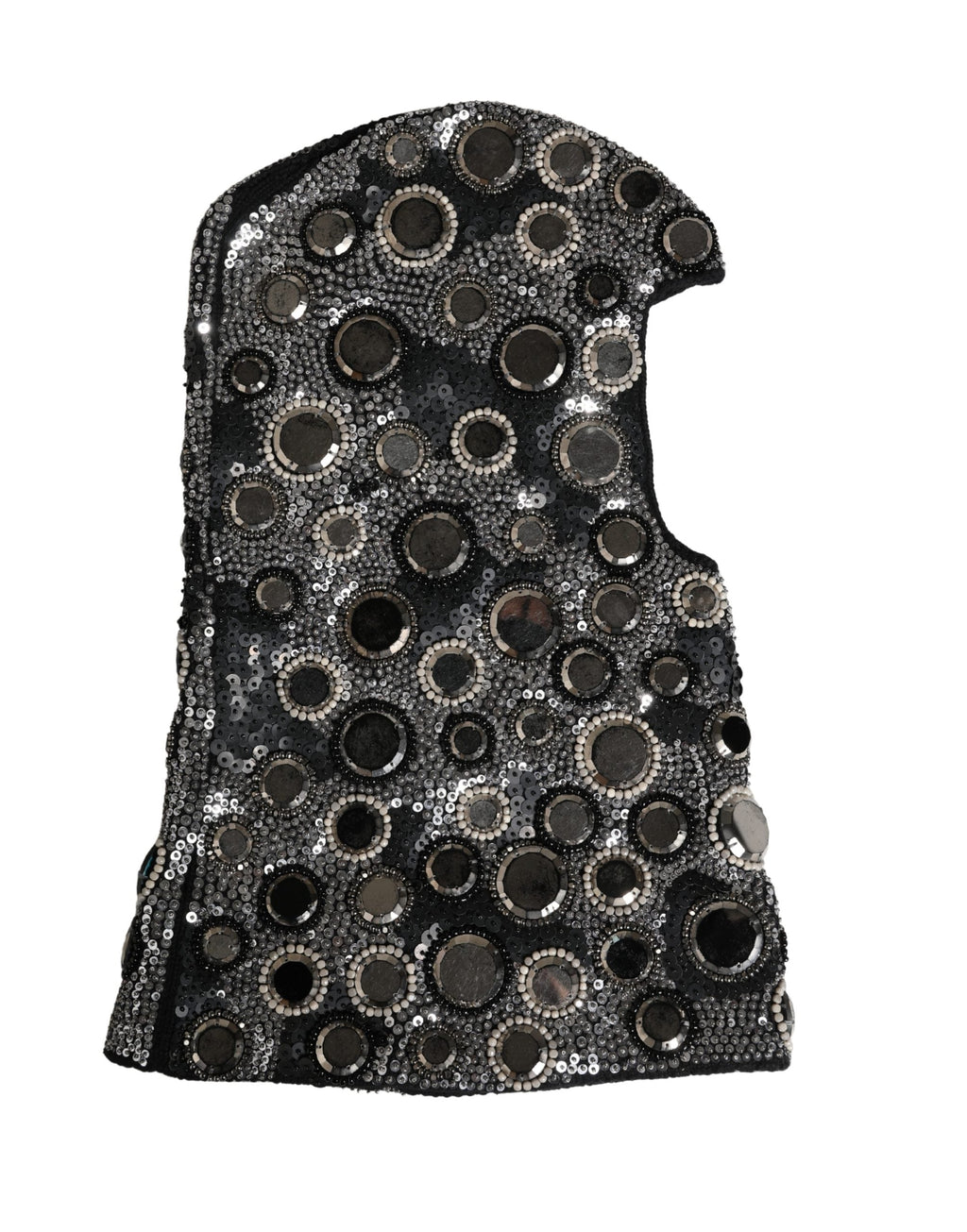 Dolce & Gabbana Black Wool Crystal Embellished Balaclava Women's Hat