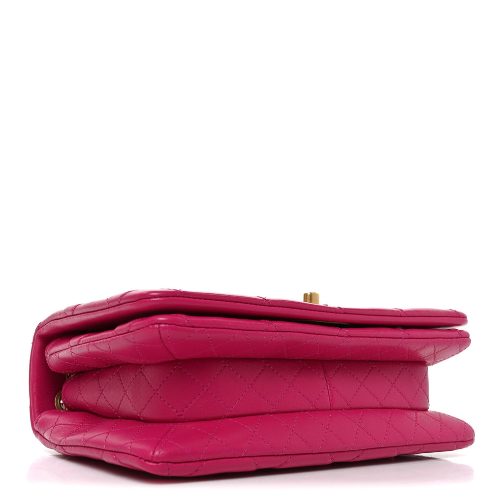 Lambskin Quilted On And On Small Chain Flap Fuchsia