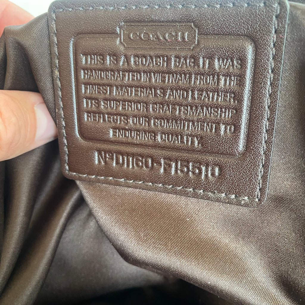 COACH Ashley Signature C Satchel Khaki/ Mahogany Handbag