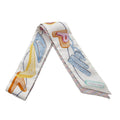 HERMES Twilly Chevroscope Neon Pointier Blanc/Rose/Vert Silk100%