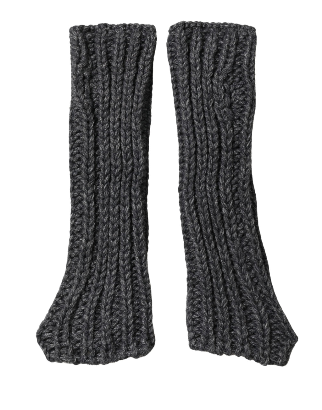 Dolce & Gabbana Gray Acrylic Knitted Fingerless Arm Warmer Women's Gloves