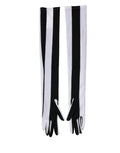Dolce & Gabbana Black White Stripes Nylon Elbow Length Women Women's Gloves