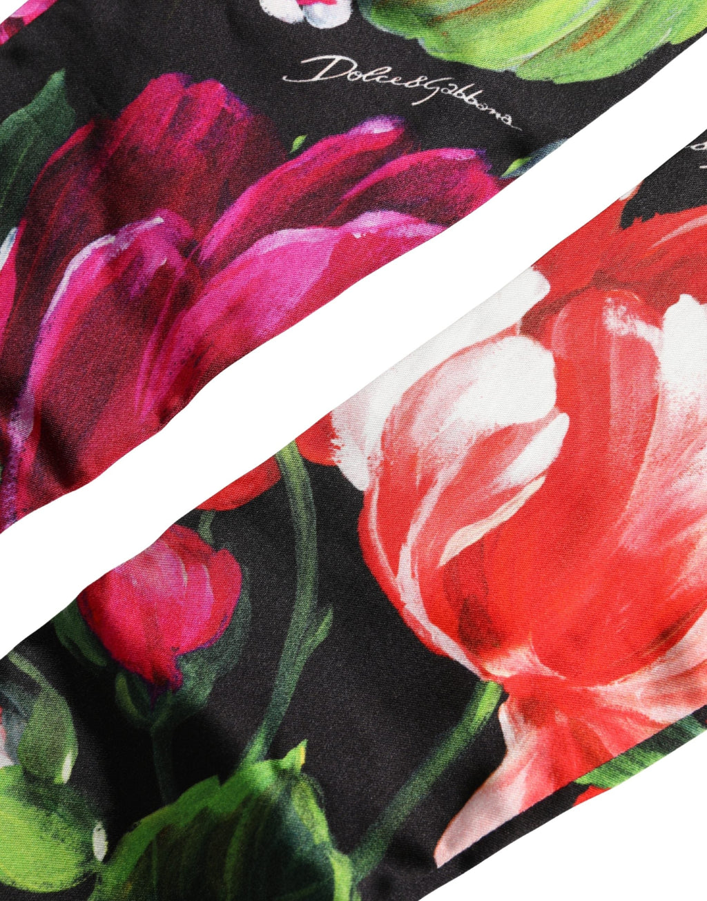 Dolce & Gabbana Multicolor Floral Print Elbow Length Women Women's Gloves