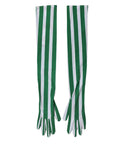 Dolce & Gabbana Green White Stripes Nylon Elbow Length Women Women's Gloves