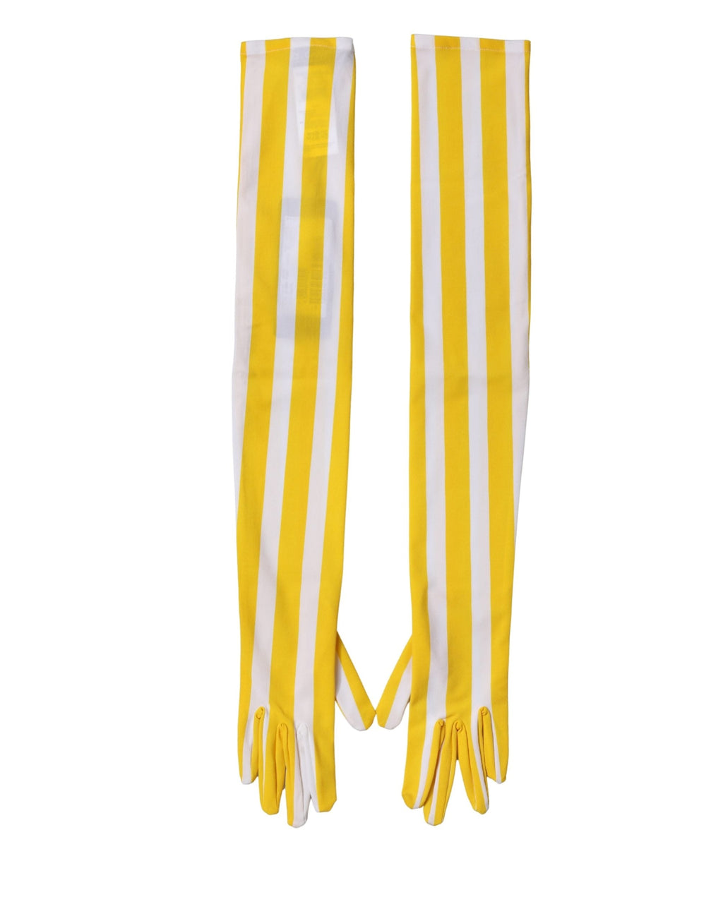 Dolce & Gabbana Yellow White Stripes Nylon Elbow Length Women Women's Gloves