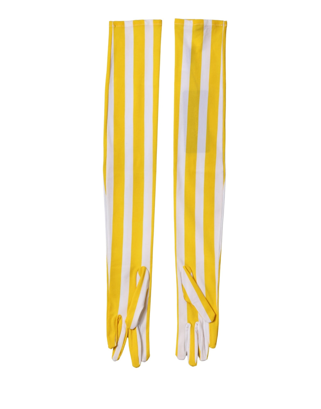 Dolce & Gabbana Yellow White Stripes Nylon Elbow Length Women Women's Gloves
